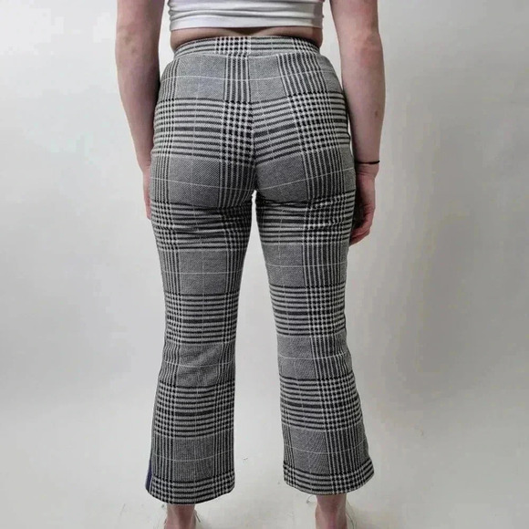 F21 Kick Flare Crop Plaid Stripe Pants - Picture 3 of 4